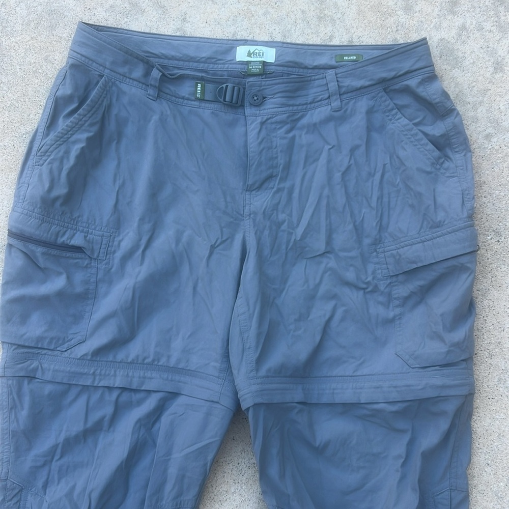 REI Women's Grey Convertible Relaxed Fit Hiking Pant Size 14P - Picture 2 of 9